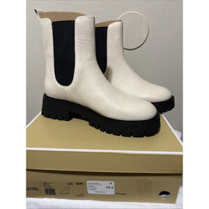 Michael Kors Asher 40F4ASFE5L Boot Women 10 LT Cream Leather Ankle